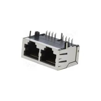Elektrická zásuvka Zásuvka RJ45 PIN 8 Kat 5 Uspořádání výv 8p8c THT úhlový