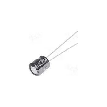 Kondenzátor Kondenzátor elektrolytický THT 47uF 16VDC Ø6,3x7mm ±20% GA