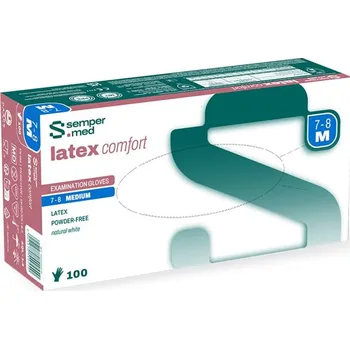 Vyšetřovací rukavice HARPS investment asia pte. ltd Sempermed comfort rukavice latexové bez pudru, 100 ks varianta: velikost XS / 100 ks