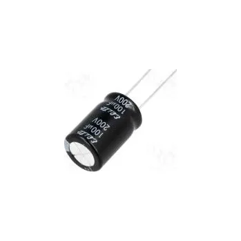 Kondenzátor Kondenzátor elektrolytický THT 100uF 200VDC Ø16x25mm ±20%