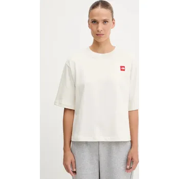 Bavlněné tričko The North Face Redbox NF0A8EG6QLI1 béžová 01X, vel. M