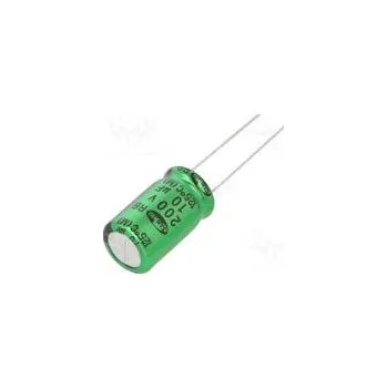 Kondenzátor Kondenzátor elektrolytický THT 10uF 200VDC Ø10x16mm ±20%