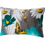 XPOSE® Bavlněný povlak na polštář KARLA - zelený/šedý 70x90 cm, Bavlna + Prodloužená možnost vrácení zboží do 50 dnů