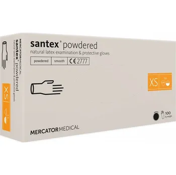 Pracovní rukavice Mercator Medical Latexové rukavice Mercator SANTEX pudrované (textured),100 ks Velikost: XS