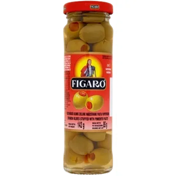 Figaro Zelené olivy s paprikovou pastou 142g