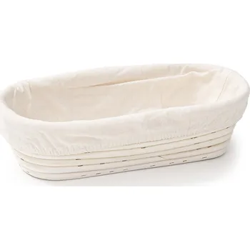 chlebník HOME ELEMENTS Ošatka oválná s látkovou vložkou, 28 x 14 x 7,5 cm, přírodní