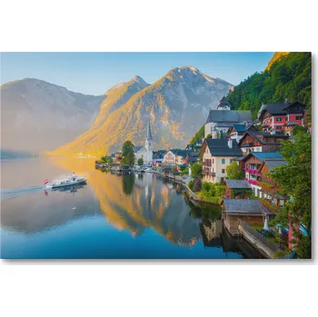 Obraz Obraz na plátně HORY A JEZERO HALLSTATT ALPY 30 x 20 cm