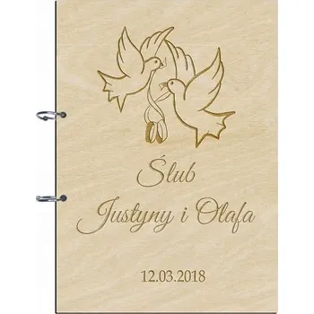 Dřevěné album A4 na svatba, svatební hostina dárek s gravírováním