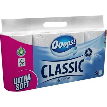 Toaletní papír Toaletní papír "Ooops! Classic", 3-vrstvý, 8 rolí, sensitive