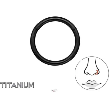 Piercing All4Silver Náušnice do nosu kroužek černý 1cm