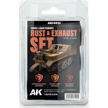 AK Interactive RUST & EXHAUST SET - Liquid Pigment