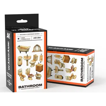 AK Interactive BATHROOM SET WARGAME (RESIN 30-35MM)