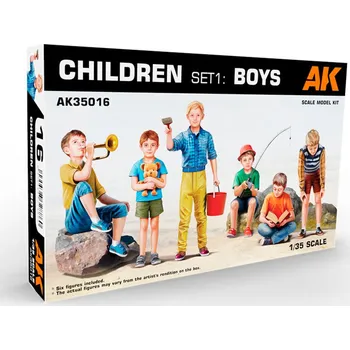 Plastikový model AK Interactive Children SET 1: Boys 1/35