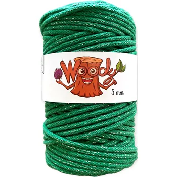 Příze Woody 5 mm - Vánoční zelená