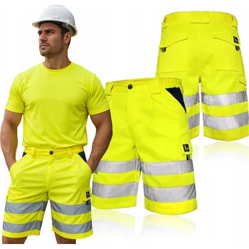 Pánské kraťasy Pánské pracovní Kraťasy , bermudy, reflexní výstražné, vel. 52