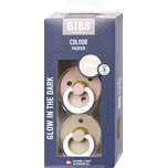 BIBS Colour noční dudlík z přírodního kaučuku Blush/Vanilla, 18+ měsíců