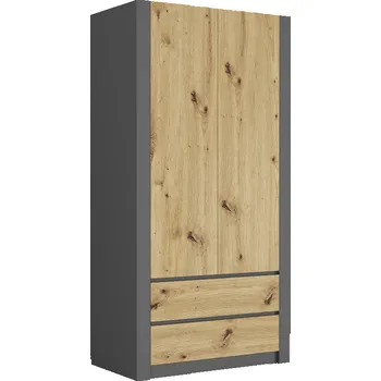 Komoda Moderní dvoudveřová šatní skříň MODERN B20 180 x 90 x 55 cm - různé barevné varianty artisan mix antracit