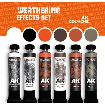 AK Interactive WEATHERING EFFECTS SET - AK GOUACHES