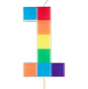 Dortová svíčka Svíčka na narozeninový Na dort ČÍSLICE 1 Narozeninové svíčky Blocks NICE Arpex