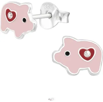 Náušnice All4Silver Náušnice dětské prasátka S0242