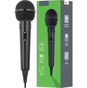 Mikrofon DYNAMICKÝ KABELOVÝ MIKROFON 3 m KARAOKE VOKÁLNÍ