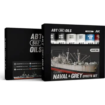 Modelářská barva AK Interactive NAVAL & GREY EFFECTS SET - ABT 502 OILS