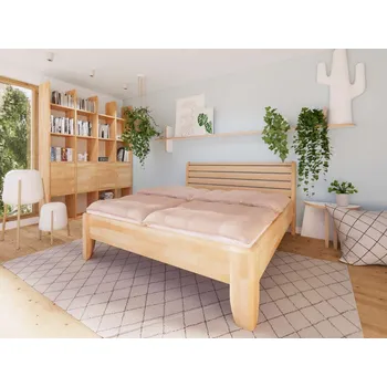 Postel Buková zvýšená manželská postel Katrina Odstín moření: Kaštan, Rozměr: 180x200