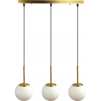Závěsné stropní svítidlo zlaté 3 skleněné koule nastavitelné 110 cm LED