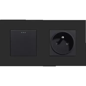 vypínač JEDNOPÓLOVÝ KŘÍŽOVÝ SPÍNAČ SVĚTLA 1K S KLÁVESOU + ZÁSUVKA