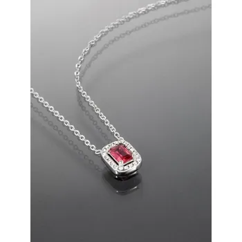 Řetízek Prosperk Řetízek ocelový - růžový hranatý zirkon S0609