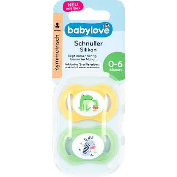 dudlíky babylove silikonový dudlík se sterilizačním boxem, 0-6 měsíců