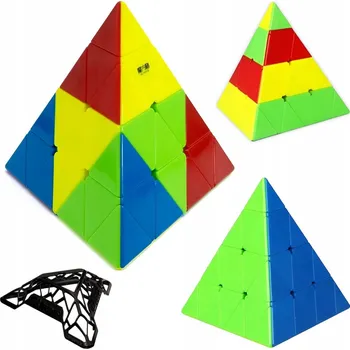 Hlavolam KOSTKA PYRAMIDA QYToys PYRAMINX 4x4 LOGICKÁ HRA PUZZLE