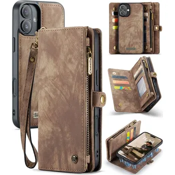 Pouzdro na mobilní telefon VSECHNONAMOBIL 114964 WALLET Ochranný kryt s peněženkou 2v1 pro Apple iPhone 16 Plus hnědý