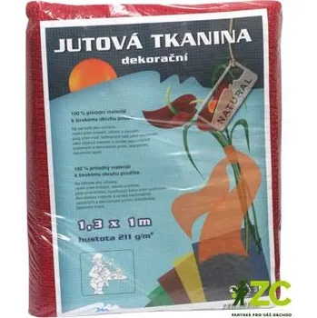 Jutová tkanina 1,3x1m barva: červená