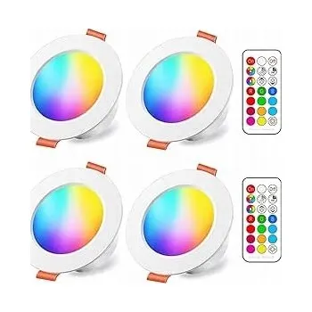 ILC LED reflektor k zabudování, 4 kusy, RGBW 8W, s dálkovým ovládáním