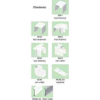 kabelová chránička Kryt EKE 60x60 roh vni. 8545 HB KOPOS - KOLIN a.s. 41-06-270-58545