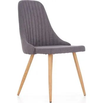 Jídelní židle MAYA — kov, látka, tmavě šedá