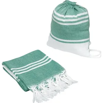 Ručník Velký Plážový/Saunový Ručník Sun & Steam - Bílá / Zelená