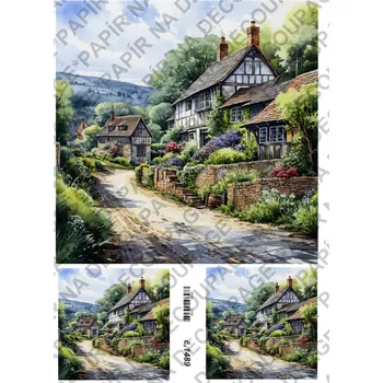 Umělecký papír Rýžový a soft papír na decoupage - Krajinka - KB01489 Materiál: Soft, Rozměr: A4