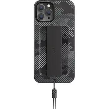 Pouzdro na mobilní telefon Uniq Hybrid Heldro Designer Edition Antimicrobial zadní kryt pro Apple iPhone 12 Pro - CHARCOAL CAMO (uhlová) (8886463676646)