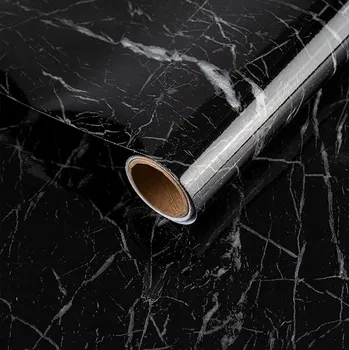 Tapeta SAMOLEPICÍ OZDOBNÁ TAPETA MRAMOR 3M X 40 CM JSEVEM ČERNÁ