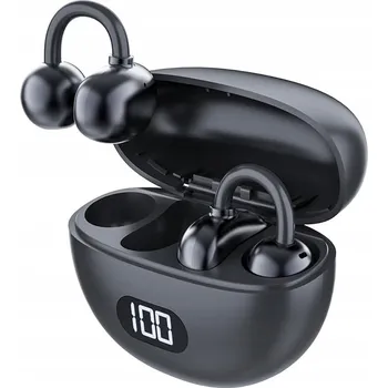 Sluchátka BEZDRÁTOVÁ SLUCHÁTKA ANSTEN Q40 LED BLUETOOTH TMAVĚ ŠEDÁ S OTEVŘENÝM UCHEM (OPEN EAR)