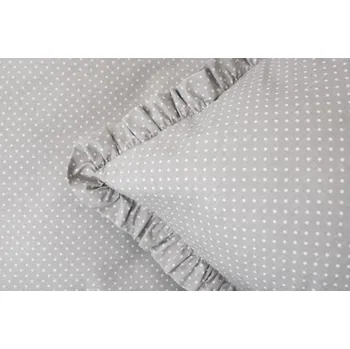 Povlečení Podpěrová s.r.o. Bavlněné povlečení ŠEDÝ PUNTÍK s kanýrem Velikost: 200x200 (1x), 70x90 cm kanýr (2x) ŠEV na peřině