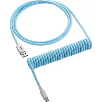 Kabel do PC CableMod Classic Coiled Keyboard Cable USB-C - USB-A 1.5m Blueberry Cheesecake (CM-CKCA-CW-LBW150LBW-R)