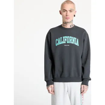 Pánská mikina Mikina Sporty & Rich California Crewneck UNISEX Faded Black/ Spring Green/ White XS