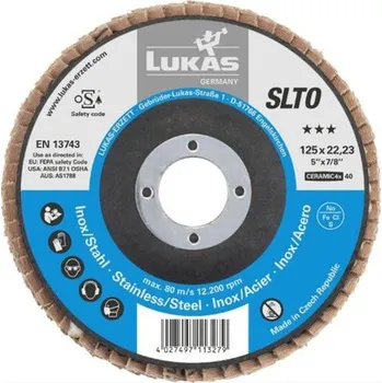 Brusný kotouč LUKAS Brusné lamelové talíře SLTO 125 Ceramic4x 40, A27251250401444