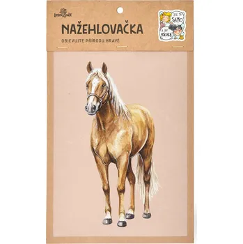 Textilní nažehlovací páska Lesní svět Nažehlovačka M 087 - Kůň hnědý světlý