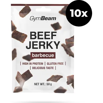 Anabolizér GymBeam Beef Jerky 10 x 50 g barbecue