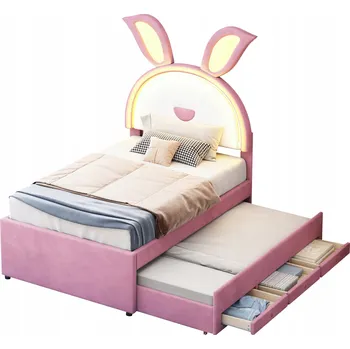 Postel Jednolůžková dřevěná postel Arhatreya 90x200 růžová