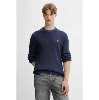 Pánský svetr Bavlněný svetr Tommy Jeans pánský, tmavomodrá barva, DM0DM21652 59X, vel. M